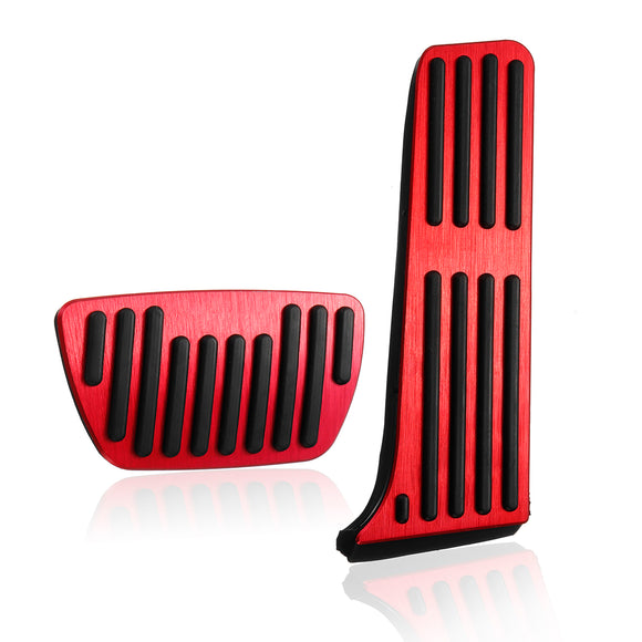 2Pcs Aluminium Alloy Car Interior Brake Accelerator Pedal Cover Trim Pad Red for Toyota Camry 8th 2018