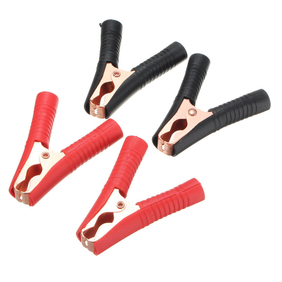 100A 90mm Black Red Durable Copper Plated Metal Battery Clips Alligator Clamps