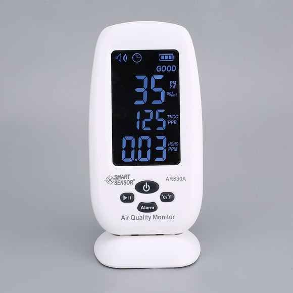 AR830A Smart Sensor Air Quality Monitor Gas Meter PM2.5 HCHO TVOC TEMP Detector Analyzer Handheld Tester Digital Temperature Humidity Testing