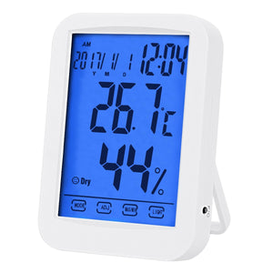 Loskii DC-08 Digital Humidity Thermometer Touch Screen Function Alarm Clcok