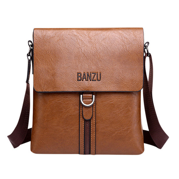 Men PU Leather Crossbody Bag Casual Business Shoulder Bag