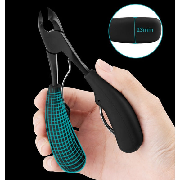 Y.F.M Black  Ingrown Toenails Cutter Matter Black Handle Ingrown Nail Clipper Manicure Tool With Box