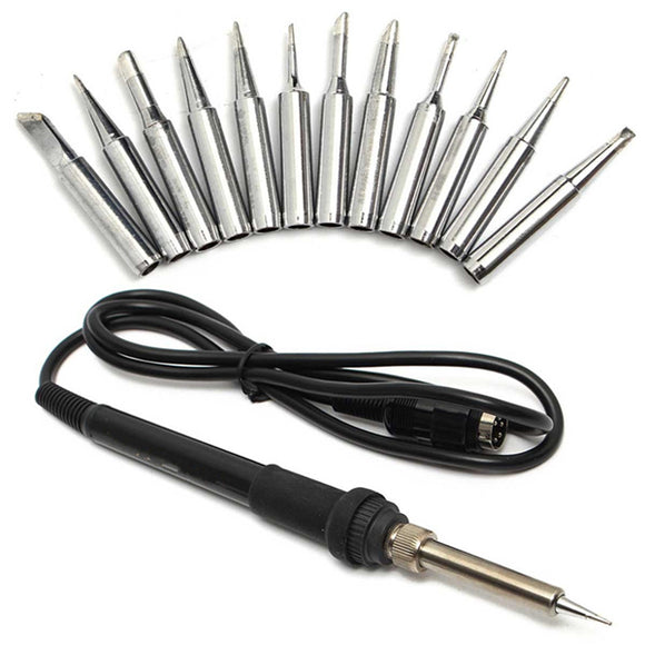 907 60W Soldering Iron Handle with 12pcs Soldering TIPS For 936 937 928