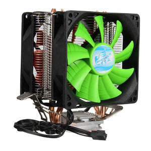 3 Pin Dual Fan CPU Cooler Heat Sink For Intel LGA775/1150/1155 AMD AM2/AM2+/AM3