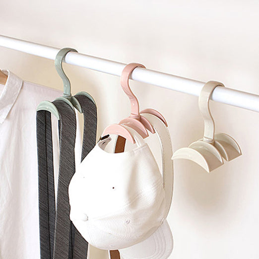 Rotated Storage Rack Bag Hanger Plastic Clothes Rack Creative Tie Closet Hanger Wardrobe Organizer