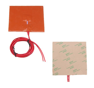100*100mm 12V 50W Silicone Heater Bed Pad w/ Thermistor For 3D Printer