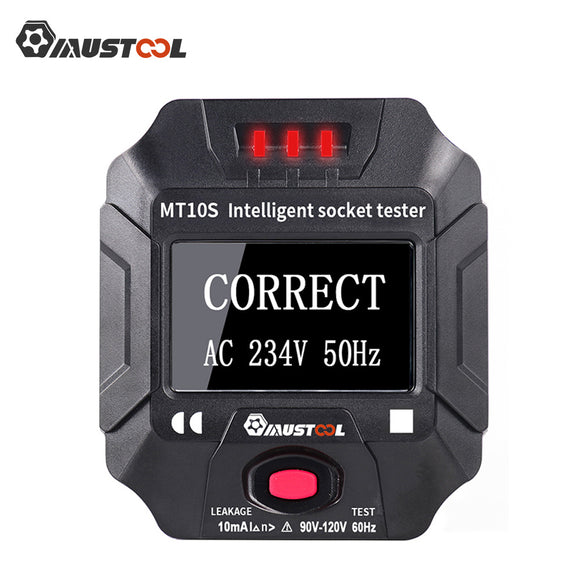 Mustool MT10S/MT10E Socket Outlet Tester Intelligent Detection Display Voltage Frequency RCD Tester