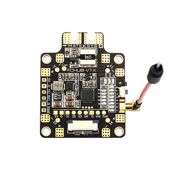 Matek Systems FCHUB-VTX 6~27V PDB 5V/1A BEC w/ 5.8G 40CH 25/200/500mW Switchable RC Drone Video Transmitter