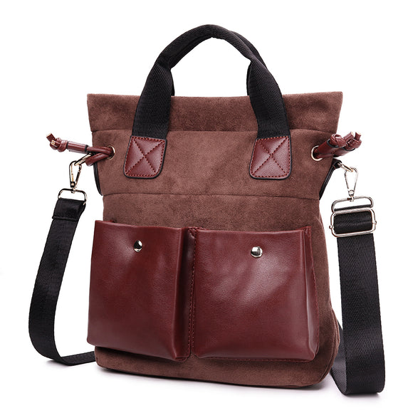 Women Faux Leather Tote Handbag Vintage Crossbody Bag Shoulder Bag