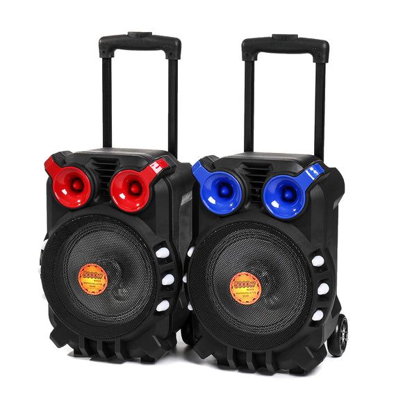 Trolley Bluetooth Audio Speaker Light Singing TFT Display USB TF BT Karaoke KTV System
