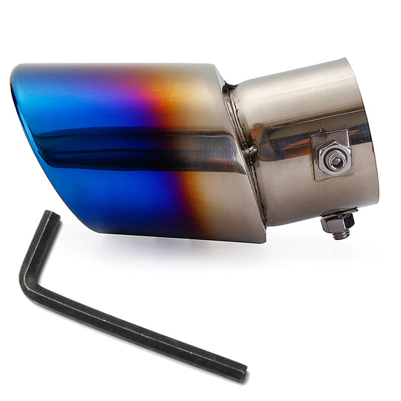 Universal Blue Grilled Half-Grilled Muffler Exhaust Tip End Tail Pipe