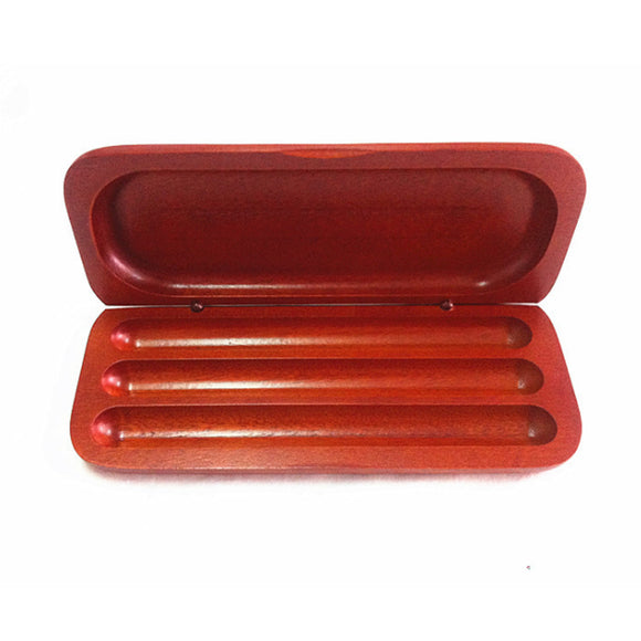 3 Slot Wooden Pen Pencil Fountain Display Case Storage Collector Organizer Box