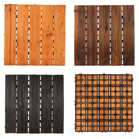 30x30cm DIY Wood Patio Interlocking Flooring Decking Tile Indoor Outdoor Garden Floor Decorations