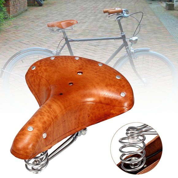 BIKIGHT Genuine Leather Cycling Bicycle Saddle Seat Comfortable Riding Cushions Bike Saddle