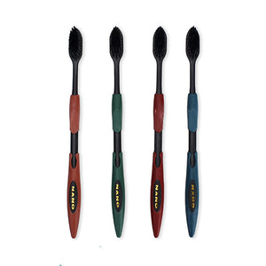 4 X Bamboo Charcoal Nano Toothbrush Fine Soft Bristle Antibacterial Toothbrush