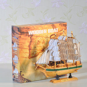 10 inch DIY Assembly Marion Wooden Ship Boats Model Sailing Decor Xmas Gift Toy