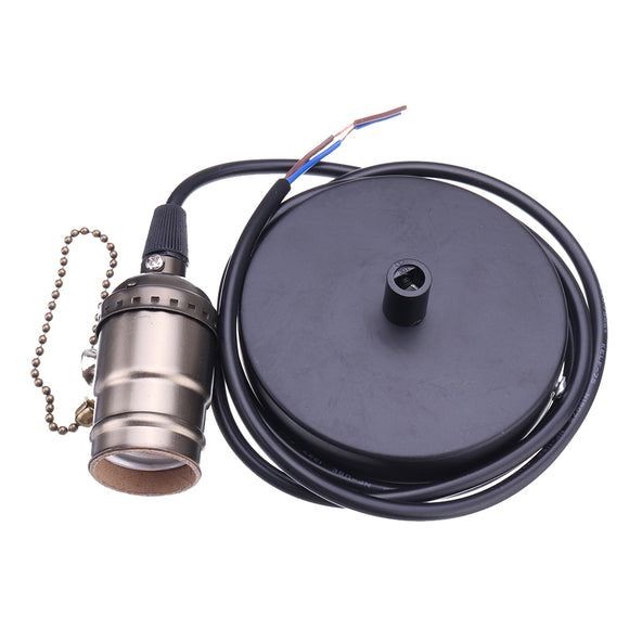 E27 Bronze Vintage Edison Light Socket Lamp Holder Pendant Bulb Adapter with Zipper AC110-220V
