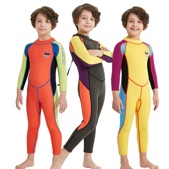Kids Boy Scuba One-piece Diving Suit UV Protection Thermal Snorkeling Wetsuit Surfing Swimwear