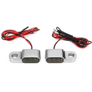 2pcs 12V Motorcycle LED Turn Signal Indicators Light Handlebar Mount Amber Aluminum Alloy