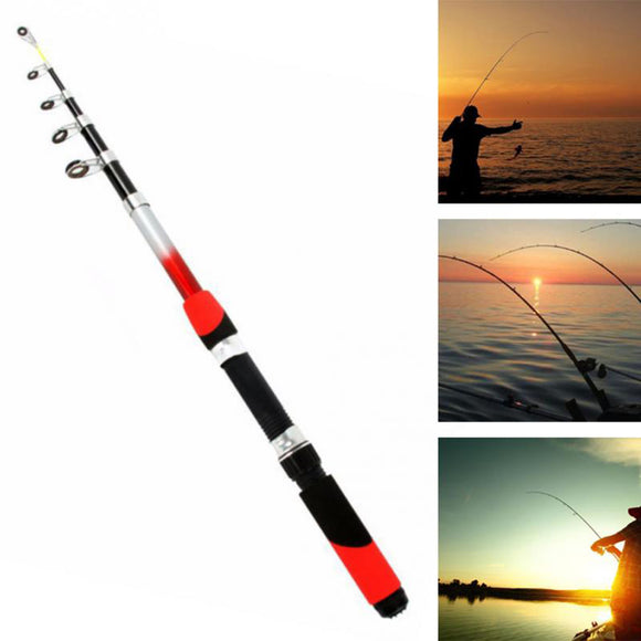 Fiber Glass 2.1-3.0m Telescopic Fishing Rod Portable Fishing Pole Travel Sea Fishing Spinning Rod