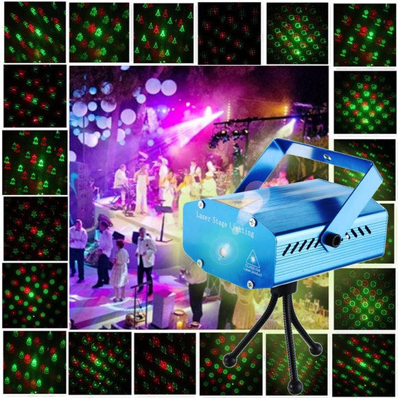 Blue Mini Laser Light Twenty Christmas Light Decor Snowflake Christmas Tree Santa Claus Crutche