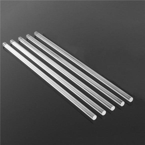 5Pcs Transparent Acrylic Round Rod 0.8cm Diameter 30cm Length Solid Acrylic Rod