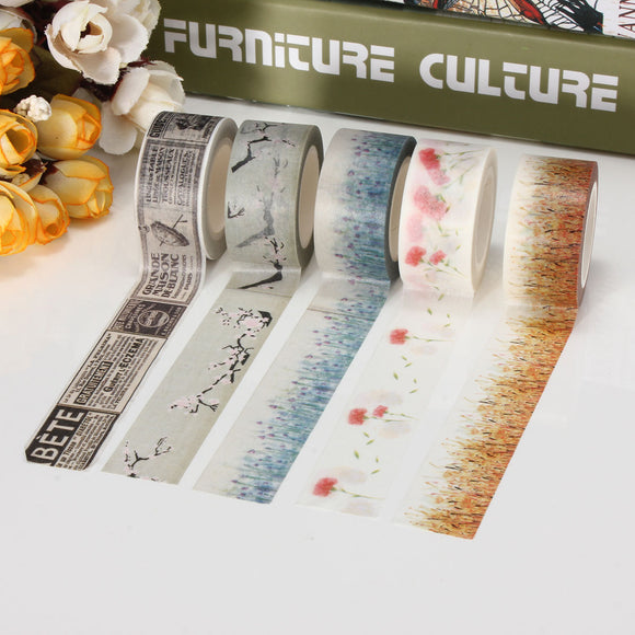NEW Decorative Washi Sticky Paper Fabric Colorful Tape Gift Self Adhesive Crafts DIY Sticker