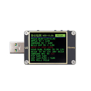 U2p Current and Voltage-meter USB Tester QC4+ PD3.0 2.0PPS Fast Charge Protocol Capacity Dimension