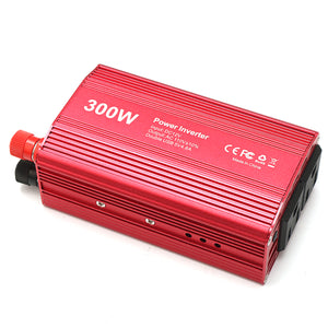 300W DC 12V to 110V AC Outlets Power Inverter Adapter 2 USB Port