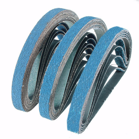 10Pcs 40 to 80 Grit Zirconia Sanding Belts 13x457mm Abrasive Grinding Tool