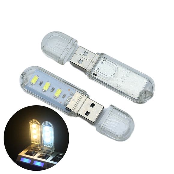 U16 3 x LEDs 120Lumens USB Rechargeable Portable USB EDC LED Flashlight Work Light