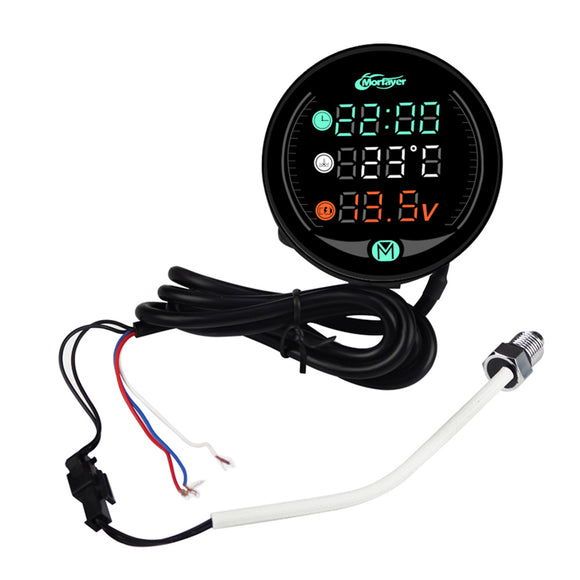 5 in 1 Multifunctional Motorcycle Voltmeter LED Night Vision USB Charging Digital Meter Voltage Clock Time Thermometer Water Temp 5-in-1 Combination Table