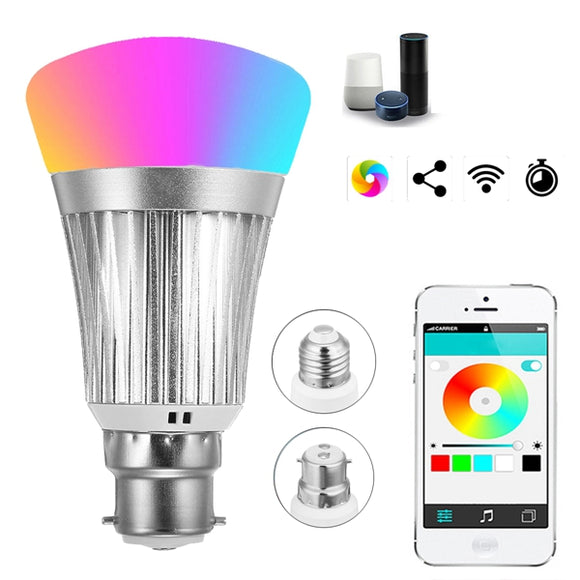 E27 B22 7W RGBW WIFI LED Smart Light Bulb for Echo Alexa Google Home AC85-265V
