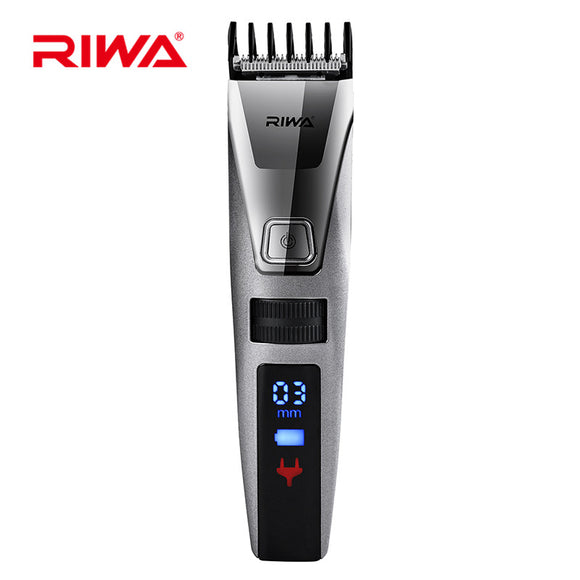 RIWA K3 Waterproof Cordless Hair Clipper LCD Display Men's Hair Trimmer Rechargeable Haircut Machine Biuld-in Comb Design