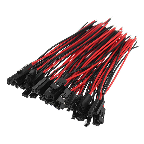 Excellway 50pcs 24AWG 2.54mm 2Pin Female Connector Terminals Wire Single Head