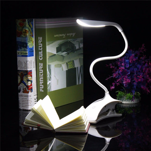 Dimmable USB Rechargeable Touch Sensor LED Clip on Table Desk Lamp