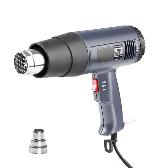 Minleaf ML-HG1 2000W Industrial DIY Electric Heat Shrink G un Heat G-un LCD Hot Air Heat G-un 60-600 Temperature Variable Nozzle
