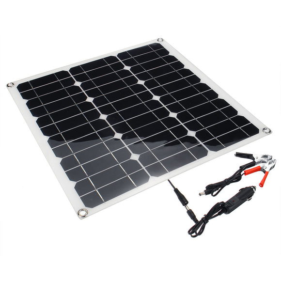 Portable 40W 12V/5V Solar Panel Battery DC/USB Charger For RV Boat Camping Traveling