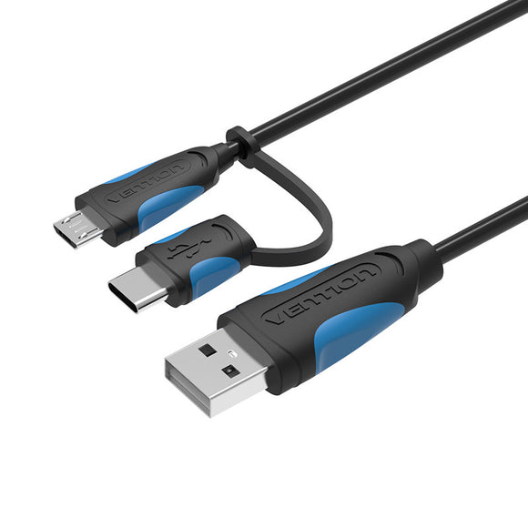 Vention VAS-A60 2 in 1 Micro USB and Type C Cable USB 2.0 Charging Line Adapter For Phone IPad