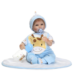 NPK15.7 Cute Soft Reborn Silicone Handmade Lifelike Baby Doll Realistic Newborn Boy Toy"