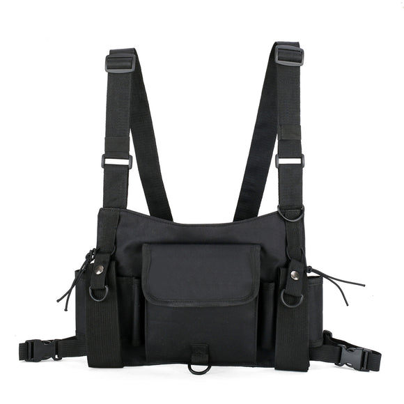 Tactical Rig Chest Bag Unisex Nylon Vest Pouch Multi Pockets Hip Hop Harness