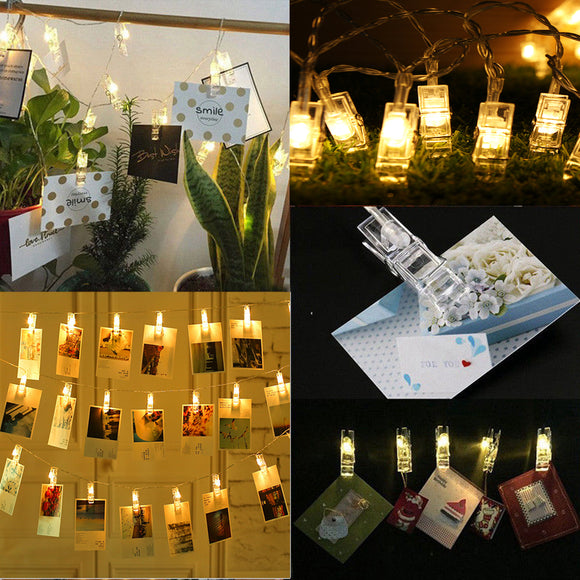 4.2M USB Battery Powered 40LED Photo Picture Peg Clip Fairy String Light Holiday Party Hanging Decor