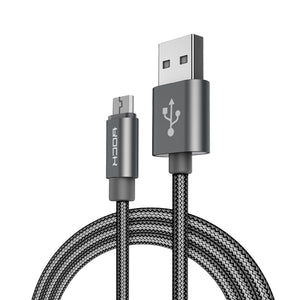 ROCK 2.1A Braided Micro USB Fast Data Sync Charging Cable 1m For Xiaomi Redmi Note 4 4x Samsung S7