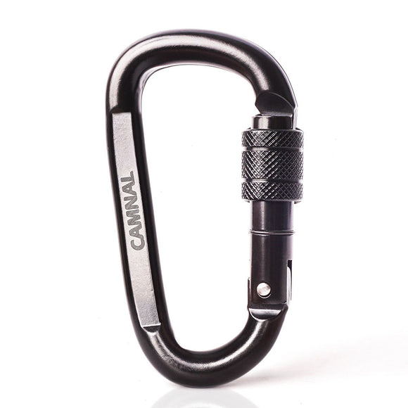 Camnal 30KN D-type Outdoor Climbing Carabiner Quick-hanging Safety Screw Lock Buckle