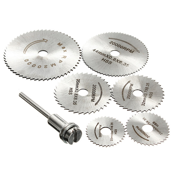 7pcs Circular Wood Cutting Saw Blade Discs with Mandrel