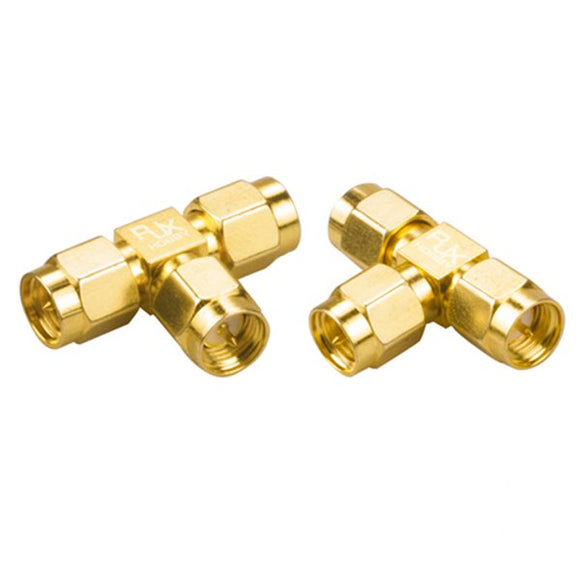 2PCS RJX Hobby RJX2252 SMA Male Plug To Dual SMA Male T-type RF Coaxial Adapter Connector