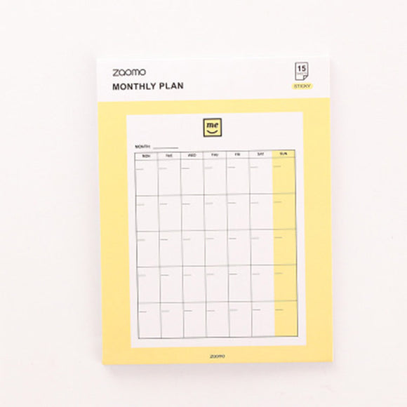 ZAOMO JHB01 3 Pcs Daily Weekly Monthly  Planner Life Sticky Notes Memo Pad Schedule Notebook Tearable Diary Plan Paper Notepad