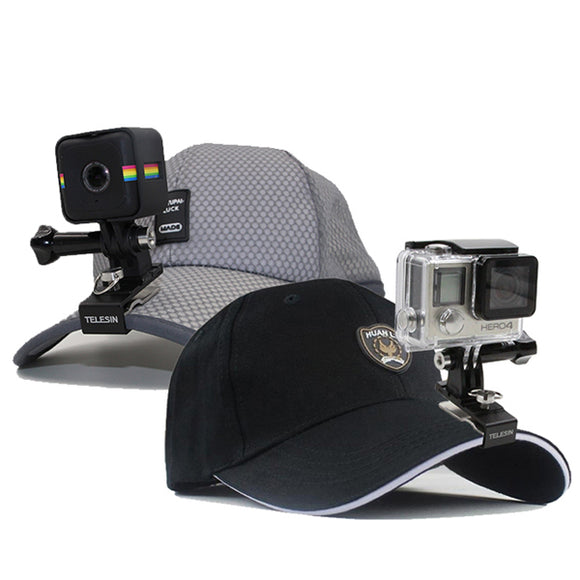 TELESIN Aluminum Backpack Clip Cap Hat Clip Stand with Mount for GoPro Hero/Session SJCAM Yi Camera