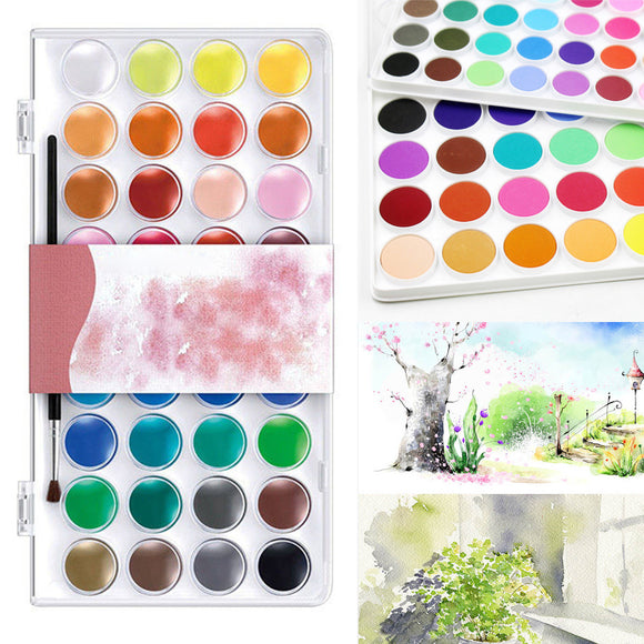 36 Assorted Colors Solid Watercolor Artist Painting Pigment Box Set