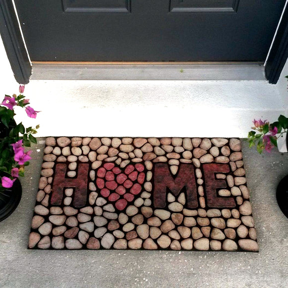 Honana WX-K3 Home Stones 3D Doormat Rubber Mat Anti-slip Floor Carpet Bathroom Rug